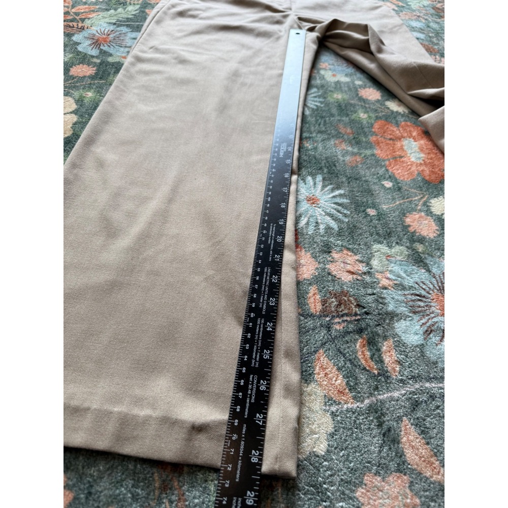 Zara Women Tan Beige Wide Leg High Rise Dress Pants Trousers Size Medium - Picture 5 of 9